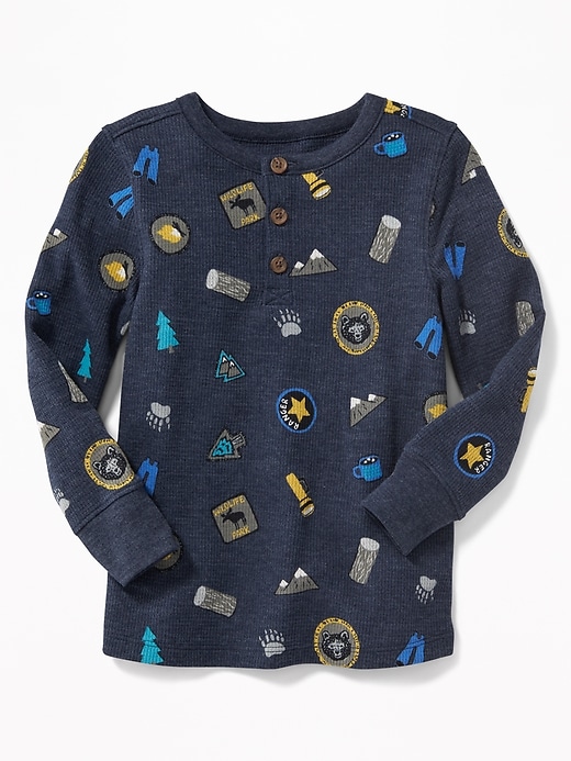 View large product image 1 of 2. Printed Thermal Henley for Toddler Boys