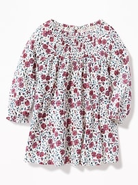 View large product image 3 of 3. Smocked-Yoke Floral Dress for Toddler Girls