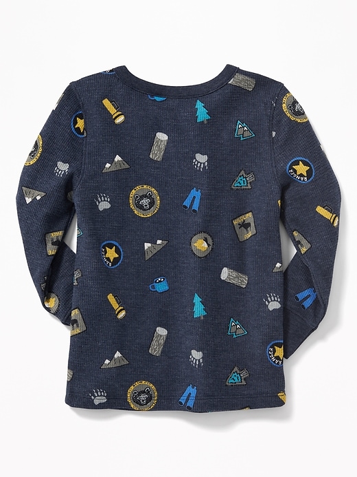 View large product image 2 of 2. Printed Thermal Henley for Toddler Boys