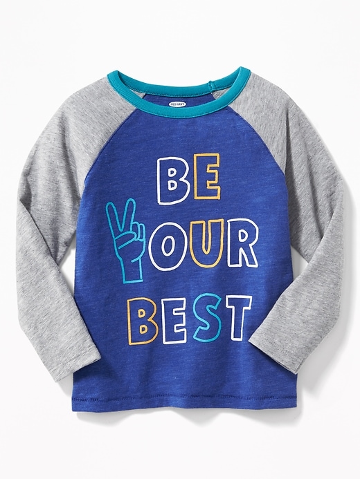 View large product image 1 of 2. Graphic Raglan-Sleeve Tee for Toddler Boys