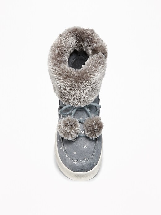 View large product image 2 of 3. Faux-Fur-Trim Pom-Pom Boots for Girls