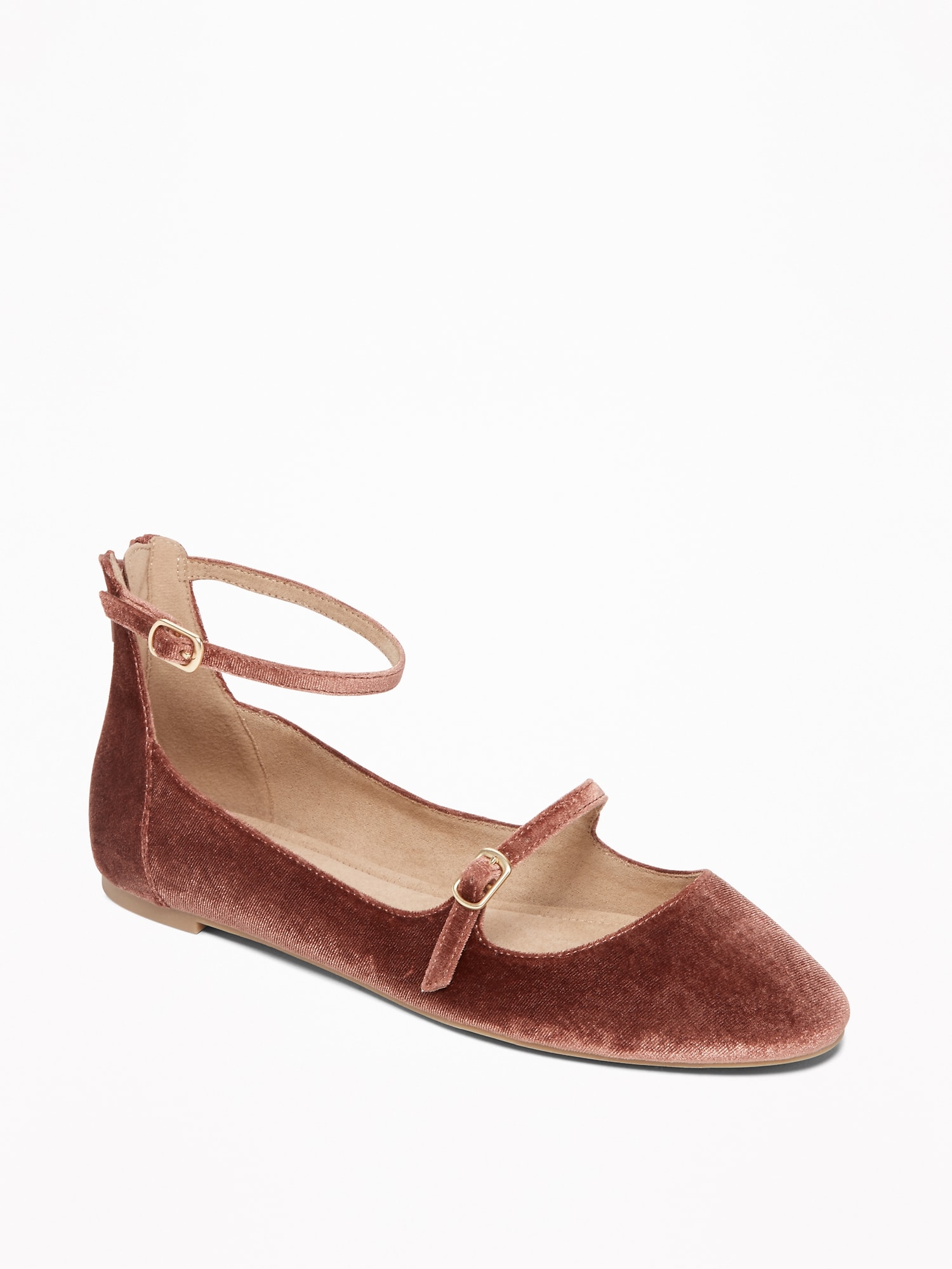 Velvet Double Strap Ballet Flats for Women Old Navy