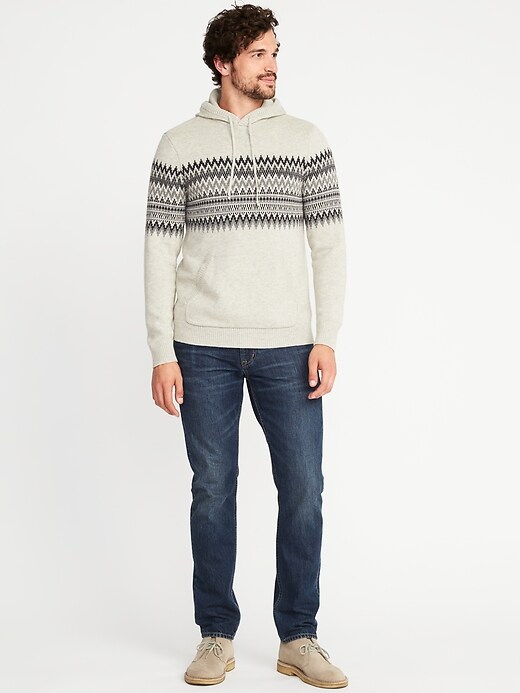 Image number 3 showing, Fair Isle Sweater Hoodie for Men