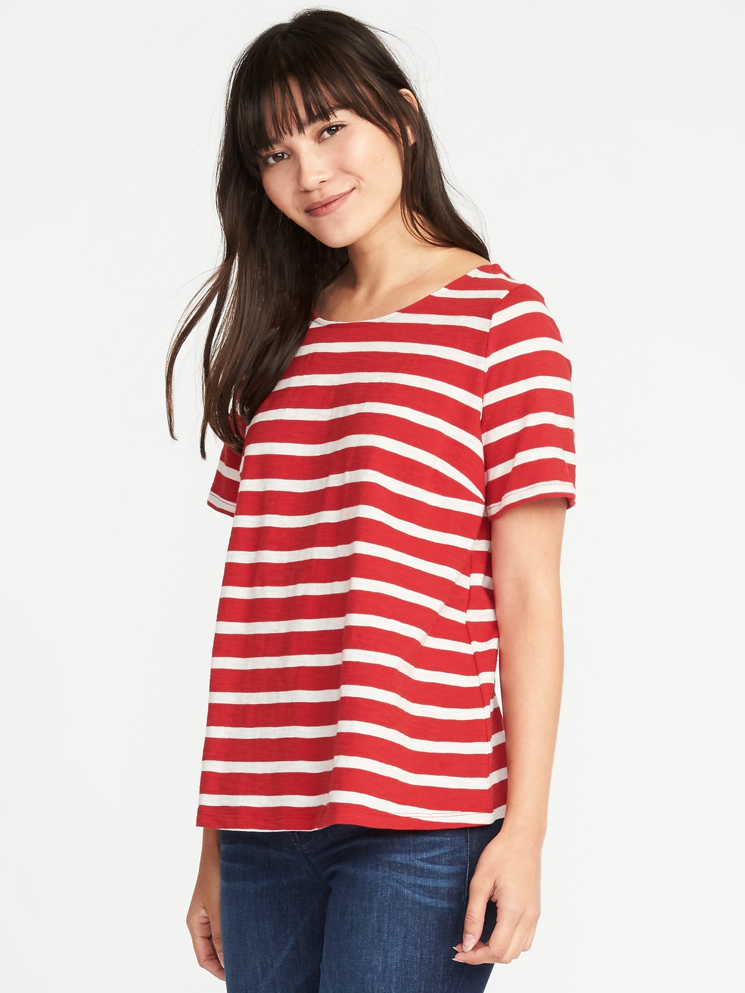 Relaxed Slub-Knit Lace-Up Top for Women | Old Navy