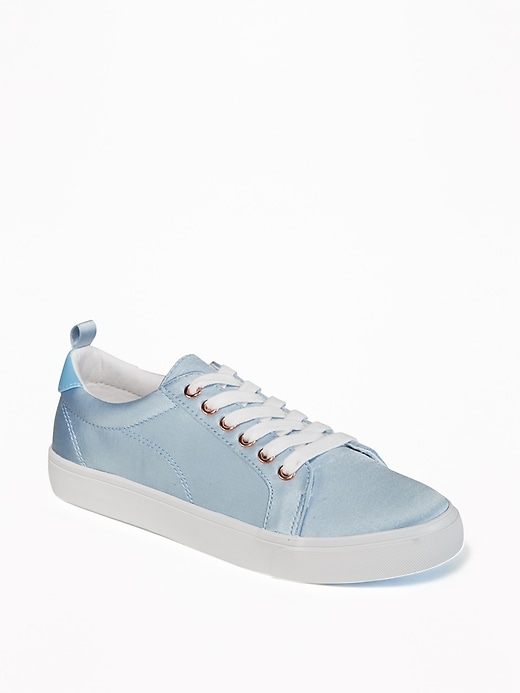 View large product image 1 of 3. Lace-Up Satin Sneakers for Girls