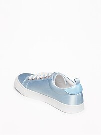 View large product image 3 of 3. Lace-Up Satin Sneakers for Girls