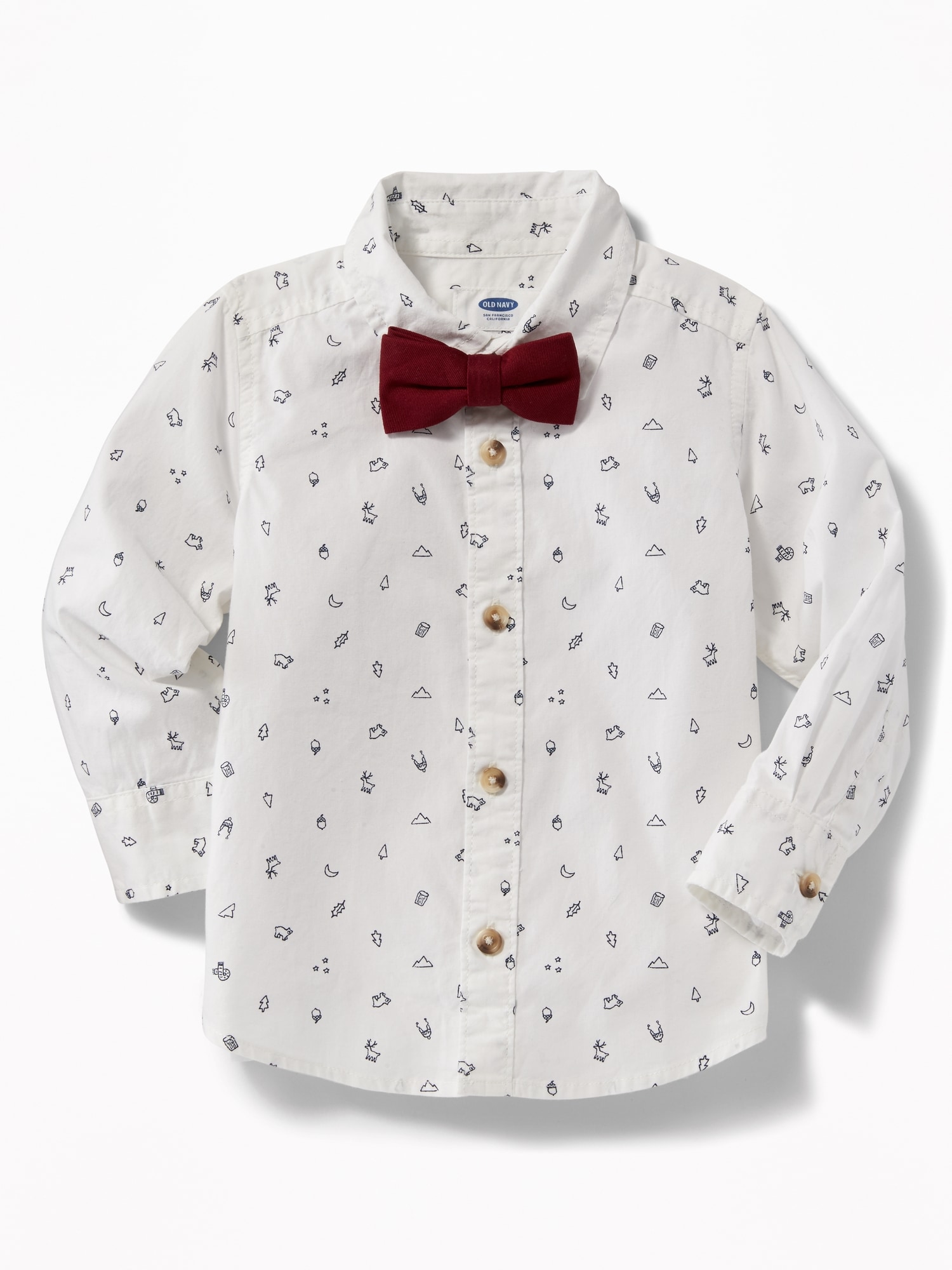 Printed Dress Shirt & Bow-Tie Set for Toddler Boys | Old Navy