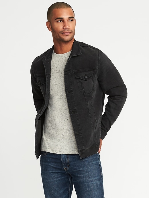 Built-In Flex Black Denim Jacket for Men | Old Navy