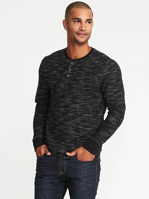 Textured Sweater-Knit Henley for Men | Old Navy
