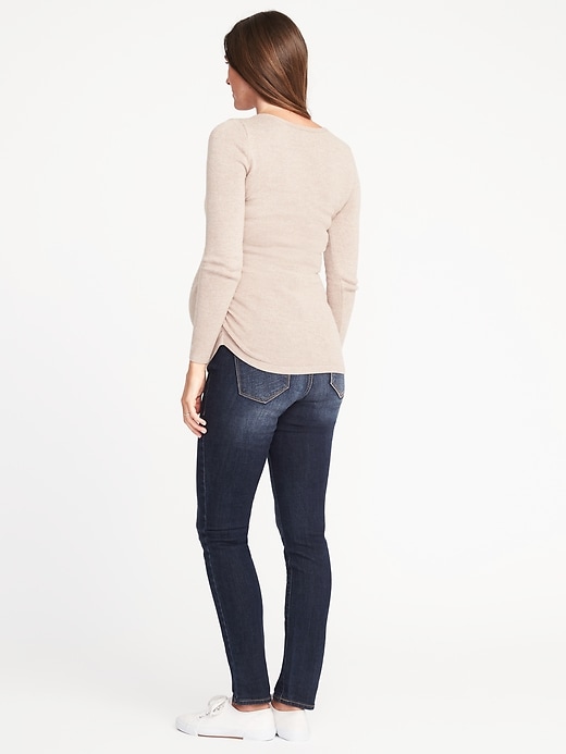 Image number 2 showing, Maternity Fitted V-Neck Sweater