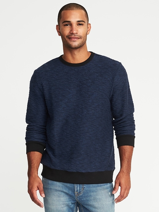 Textured-Terry Crew Neck Sweater for Men | Old Navy