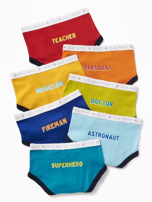 View large product image 2 of 2. Occupation-Graphic Underwear Brief 7-Pack for Toddler Boys