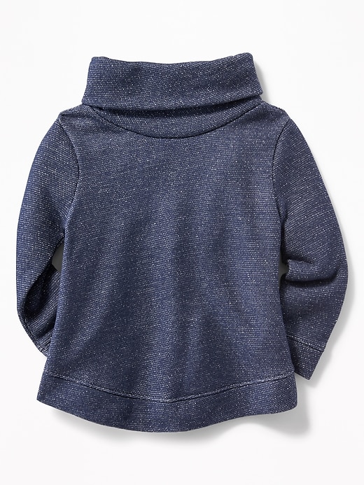 View large product image 2 of 4. Cowl-Neck Metallic French Terry Tunic for Toddler Girls