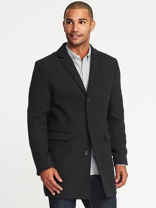 Image number 1 showing, Wool-Blend Twill Topcoat for Men