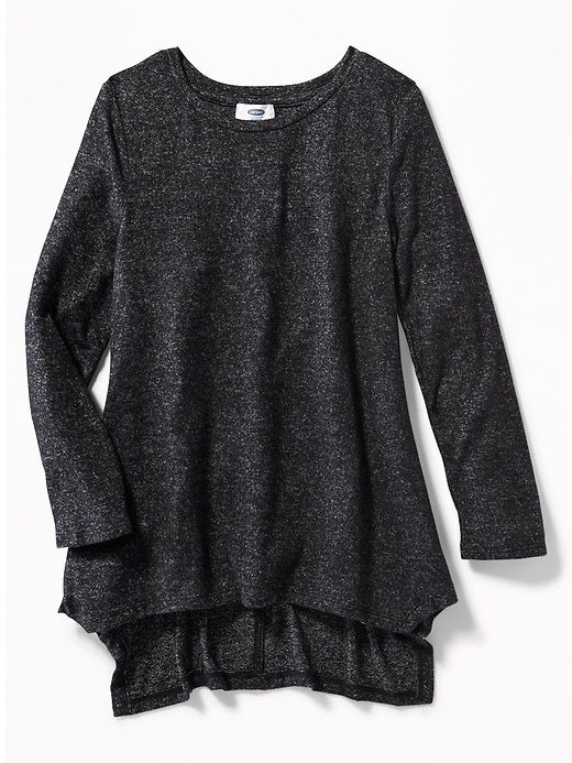 View large product image 1 of 1. Relaxed Brushed Sweater-Knit Hi-Lo Top for Girls
