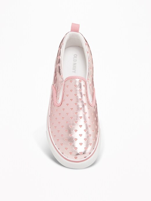 View large product image 2 of 3. Perforated Faux-Leather Slip-Ons for Girls
