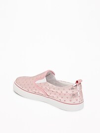 View large product image 3 of 3. Perforated Faux-Leather Slip-Ons for Girls