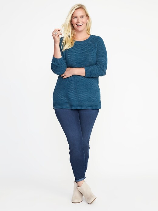 Image number 3 showing, Plus-Size Shaker-Stitch Sweater