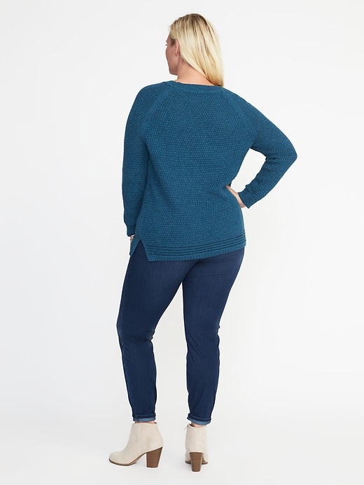 Image number 2 showing, Plus-Size Shaker-Stitch Sweater