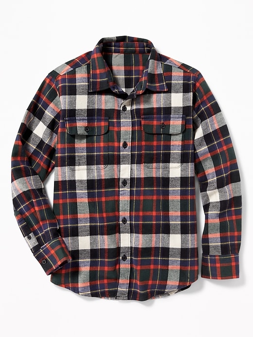 View large product image 1 of 3. Patterned Built-In Flex Flannel Shirt For Boys