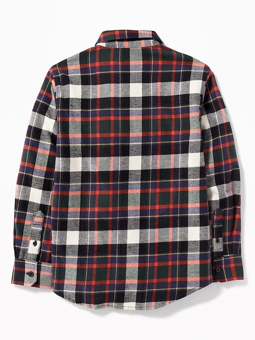 View large product image 2 of 3. Patterned Built-In Flex Flannel Shirt For Boys