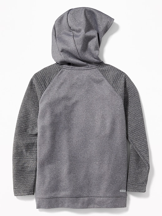 View large product image 2 of 3. Go-Warm Ribbed-Sleeve Graphic Hoodie For Boys