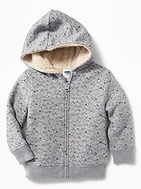 View large product image 4 of 4. Printed Sherpa-Lined Zip Hoodie for Toddler Boys