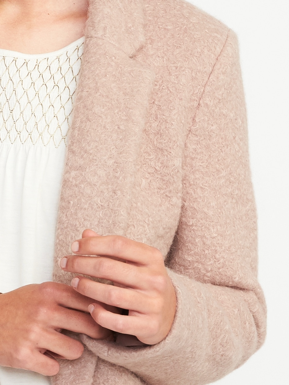 Old navy 2025 pink boucle coat