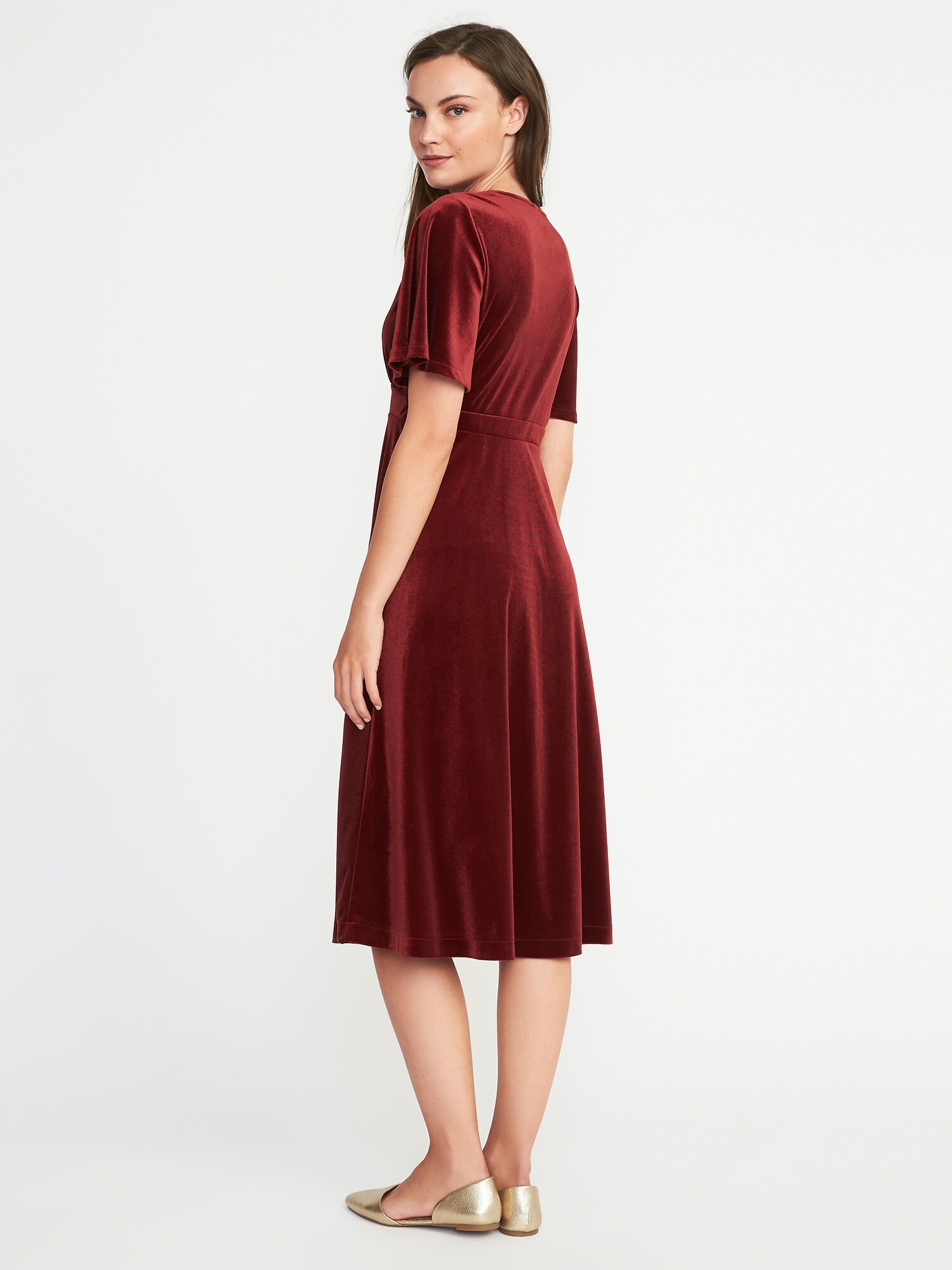 Fit & Flare Velvet Midi Dress for Women | Old Navy