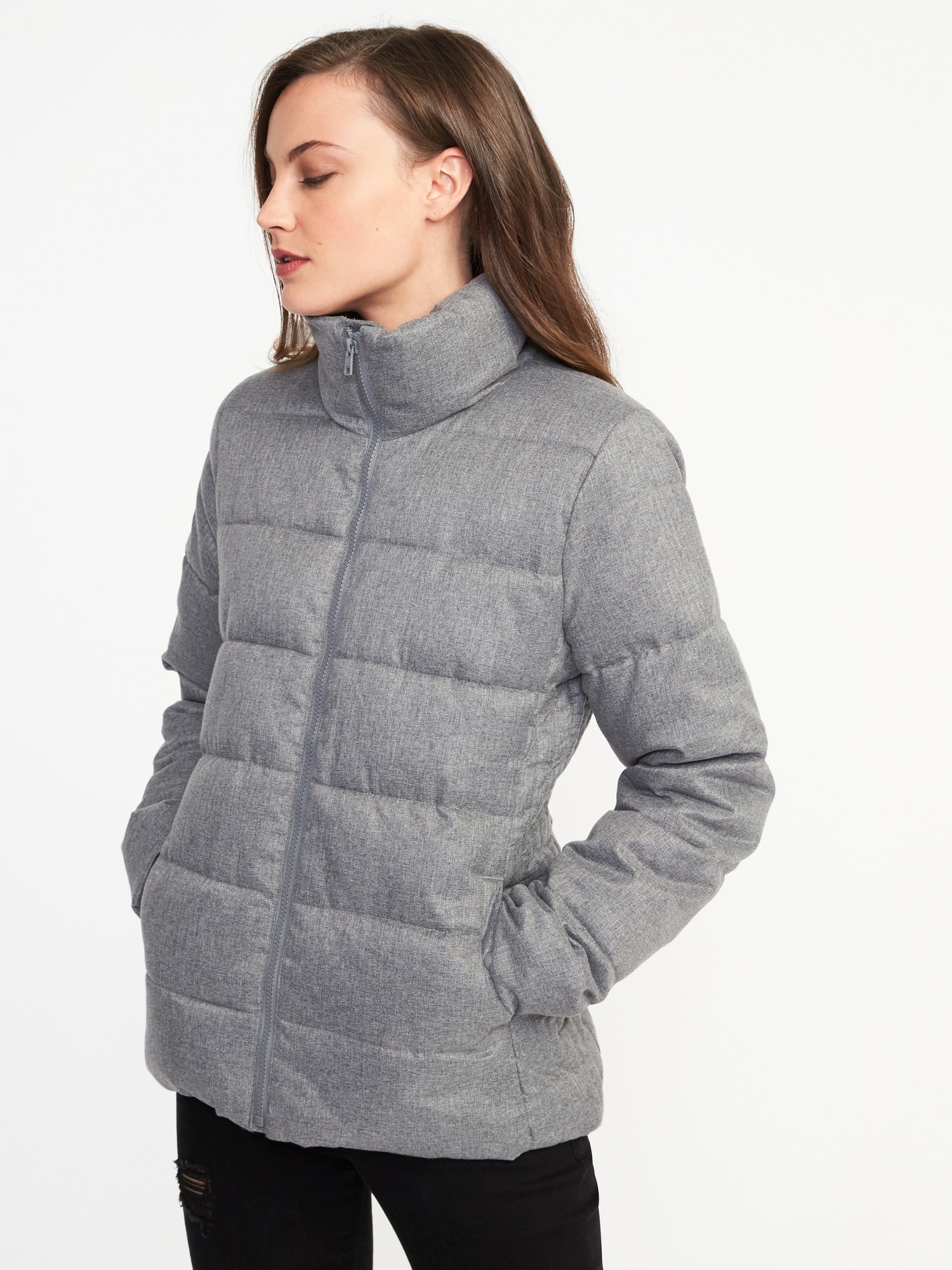 Heathered Frost Free Jacket for Women Old Navy