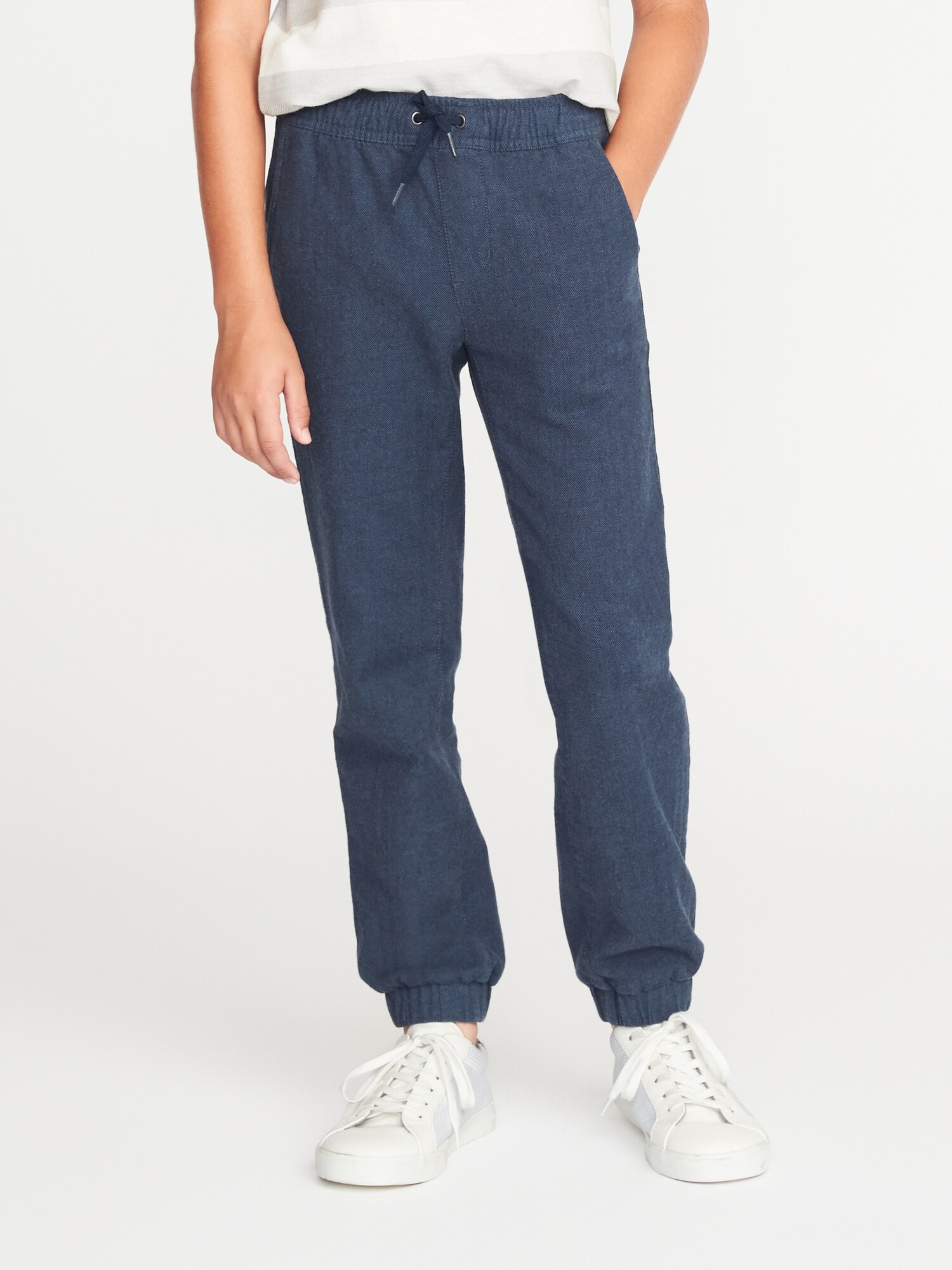 Built-In Flex Flat-Front Herringbone Joggers For Boys | Old Navy