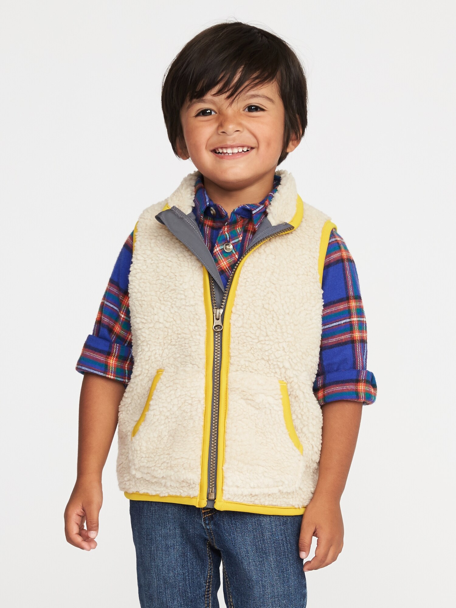 Fuzzy Sherpa Zip Vest for Toddler Boys Old Navy