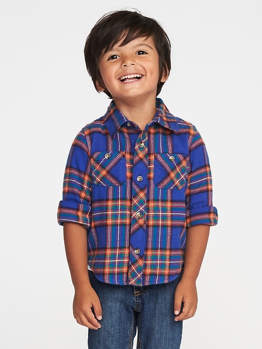 View large product image 1 of 1. Plaid Flannel Shirt for Toddler Boys