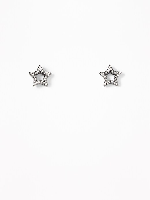 View large product image 1 of 2. Pavé-Star Studs for Women