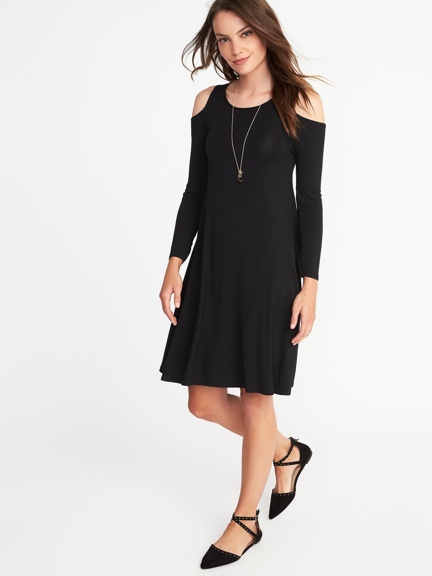 Cold Shoulder Swing Dress for Women Old Navy