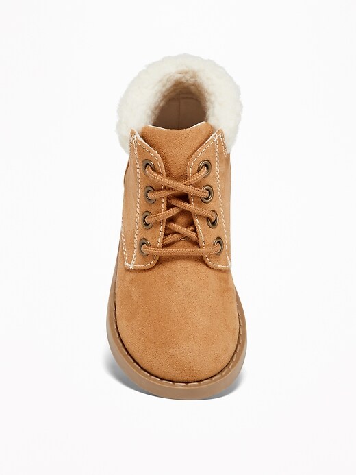 View large product image 2 of 4. Sueded Sherpa-Trim Boots for Toddler Boys