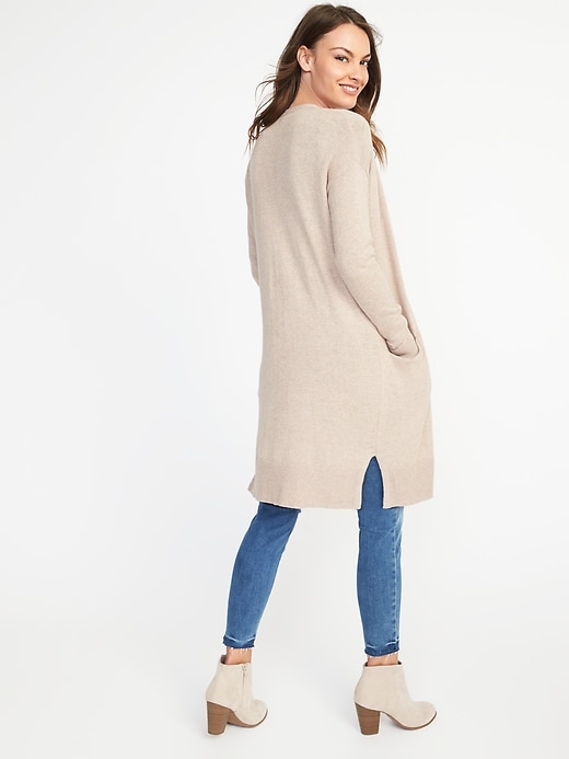 Luxe Super-Long Open-Front Cardi for Women | Old Navy