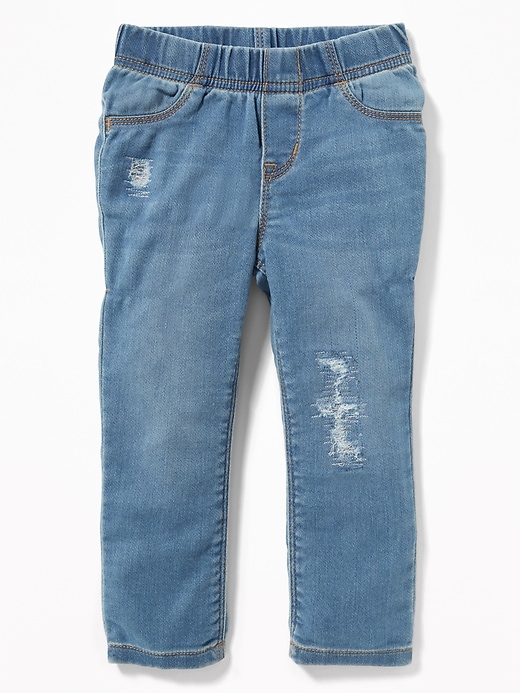 View large product image 1 of 2. Distressed Denim-Knit Jeggings for Toddler Girls