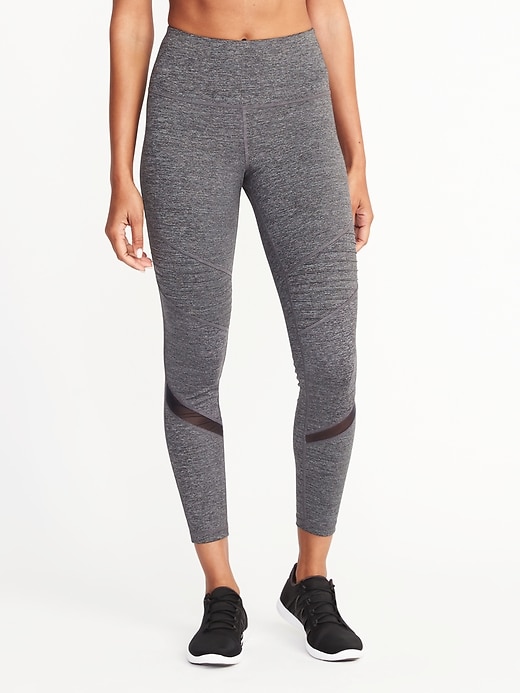 High-Rise 7/8-Length Moto Compression Leggings for Women | Old Navy