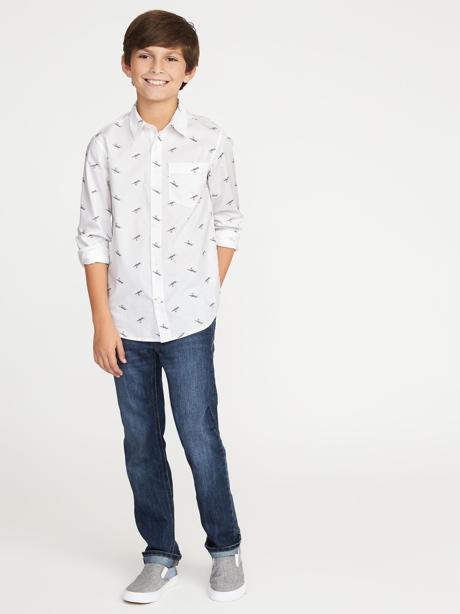 Printed Built-In Flex Classic Shirt For Boys | Old Navy