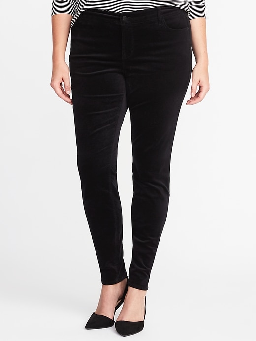 View large product image 1 of 1. High-Rise Secret-Slim Pockets Plus-Size Velvet Rockstar Pants