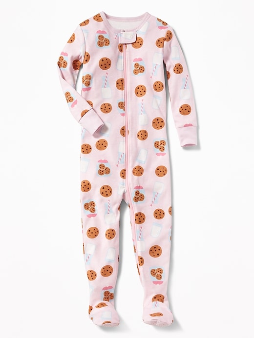 View large product image 1 of 1. Milk & Cookies Footed Sleeper For Toddler & Baby