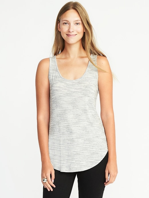 Image number 1 showing, Luxe Curved-Hem Scoop-Neck Tank for Women