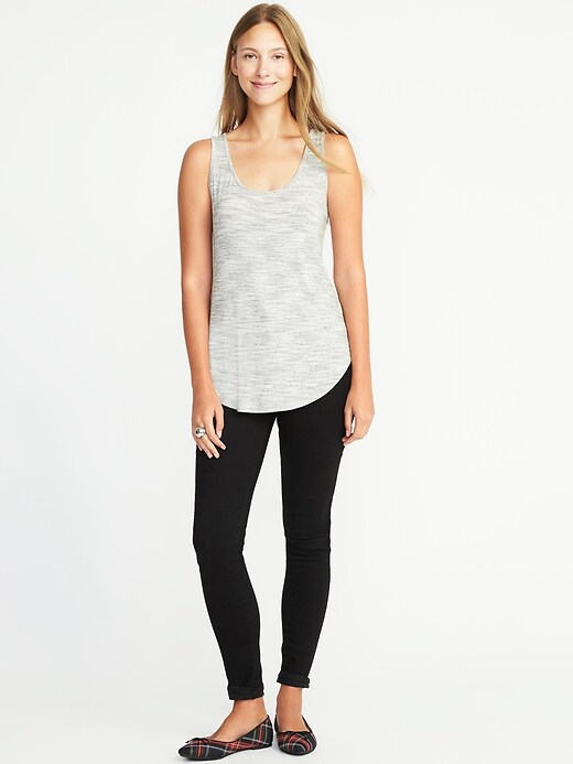 Image number 3 showing, Luxe Curved-Hem Scoop-Neck Tank for Women