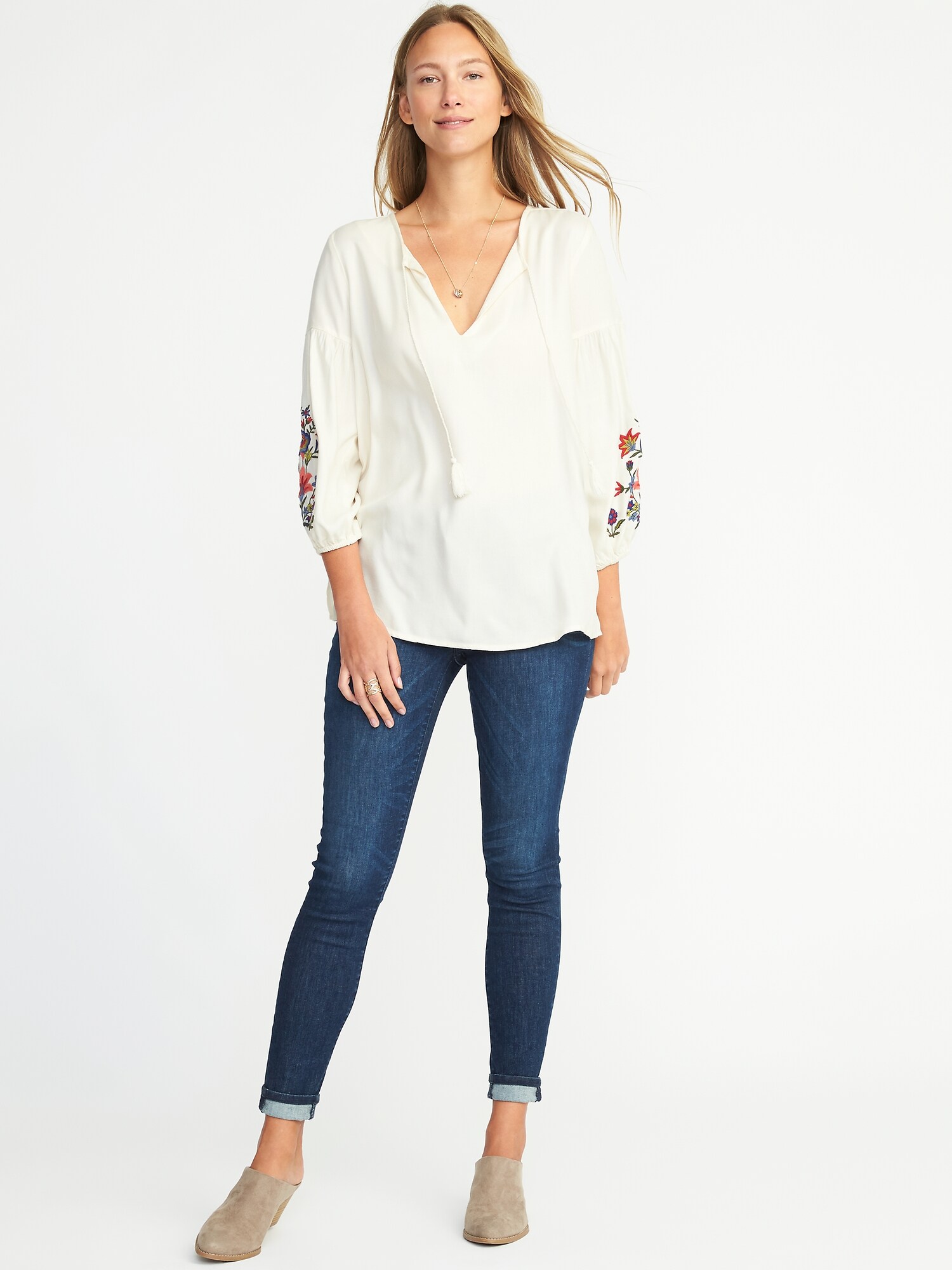 Relaxed Embroidered Boho Top for Women | Old Navy