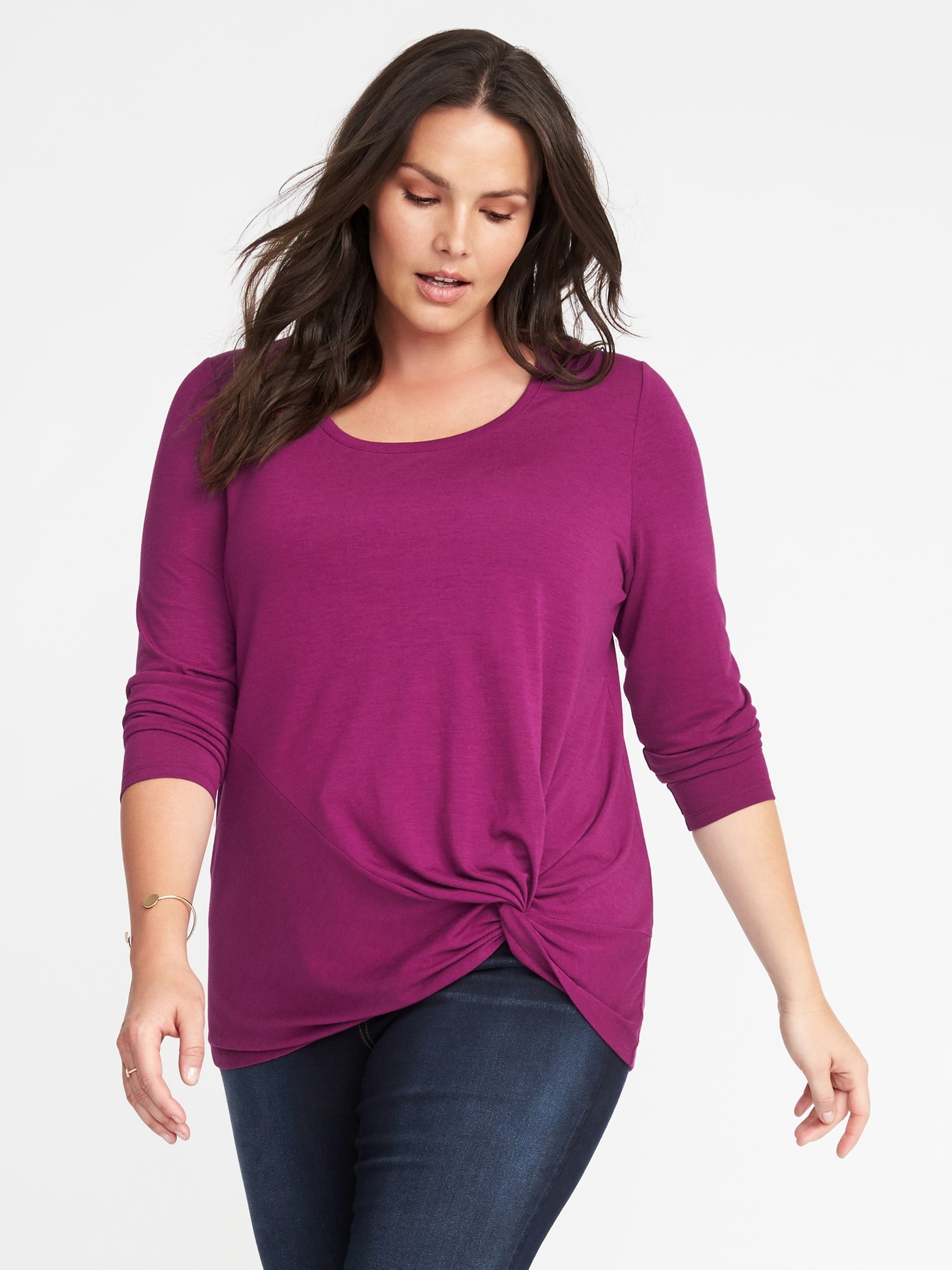 Plus-Size Inverted Twist-Front Tunic | Old Navy