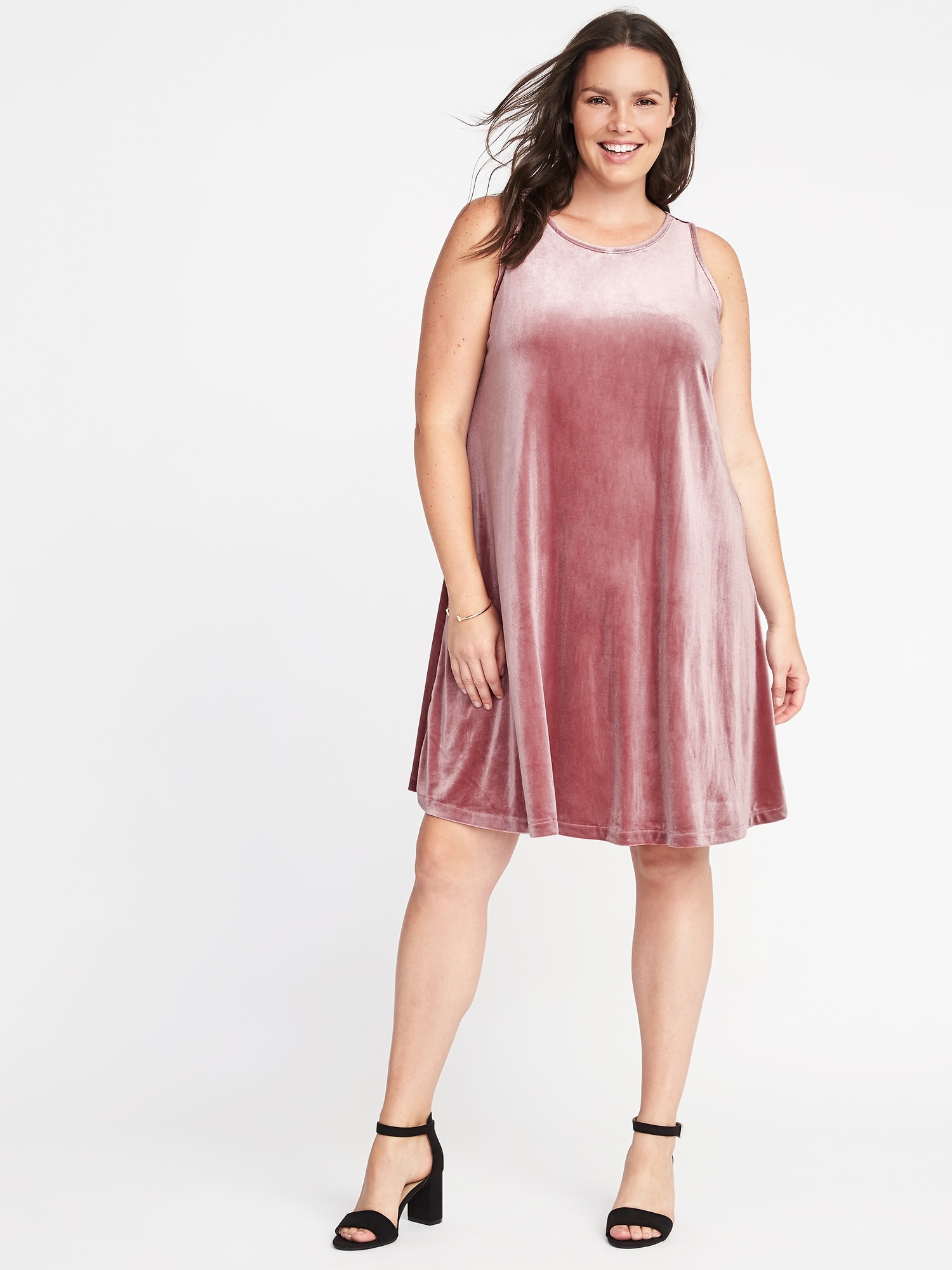 Plus size velvet swing sale dress