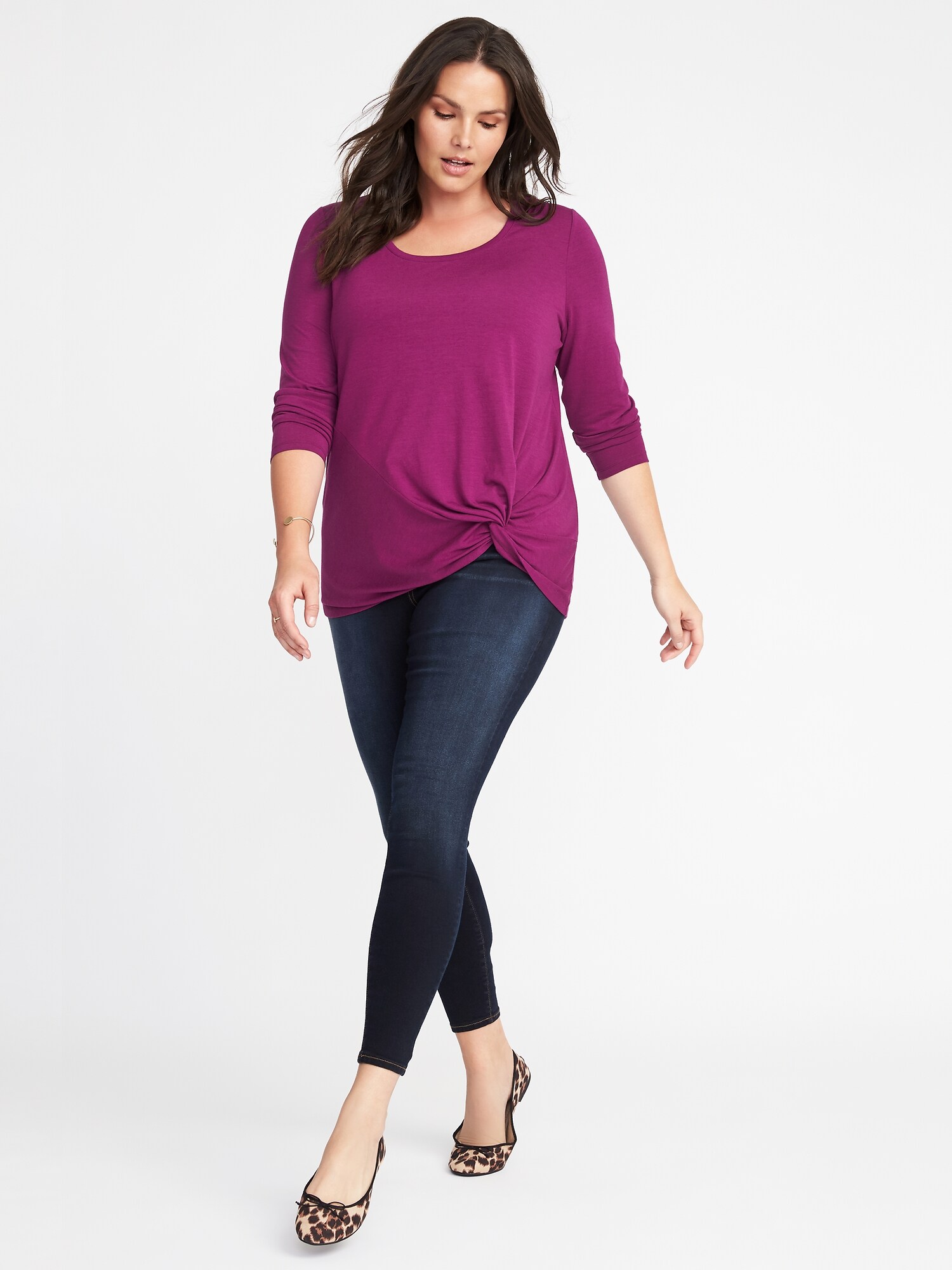 Plus-Size Inverted Twist-Front Tunic | Old Navy