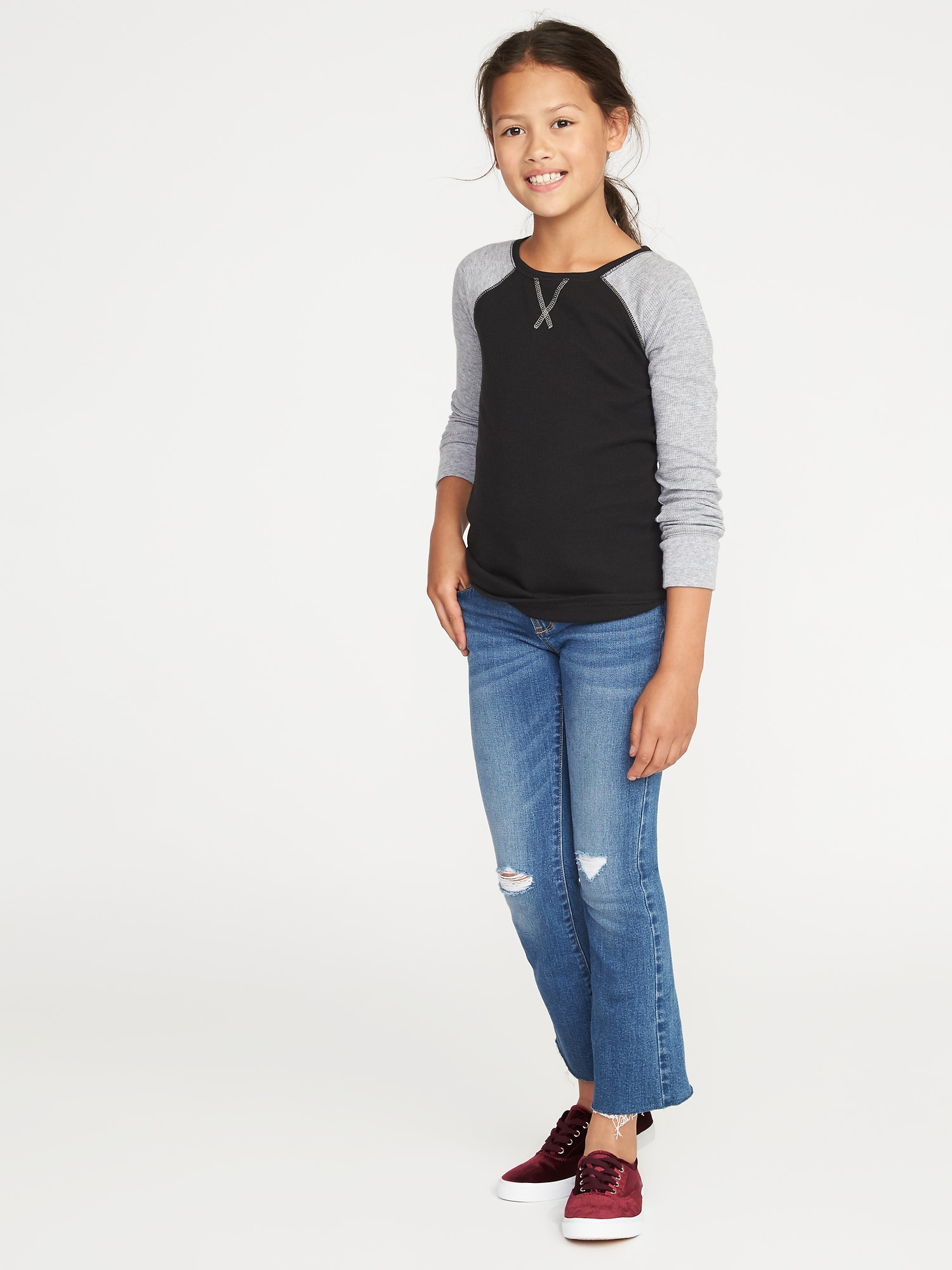 Thermal Raglan-Sleeve Tee for Girls | Old Navy