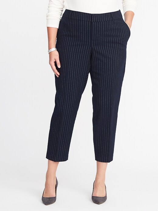 Image number 1 showing, Mid-Rise Secret-Slim Pockets Plus-Size Harper Pants